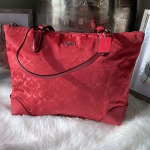 Coach Signature Red Tote